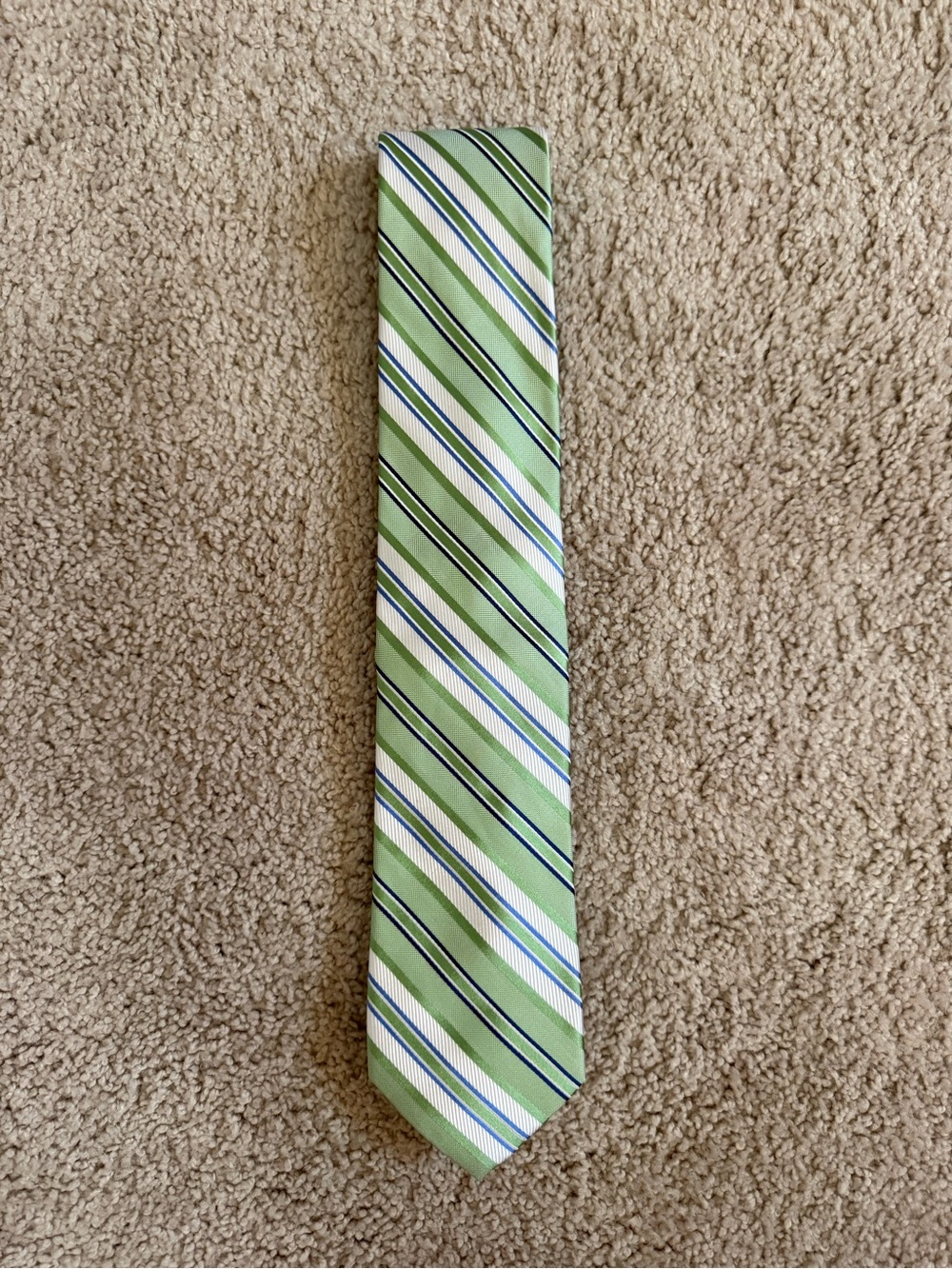 Club Room Lime Green Striped Tie with Navy and White